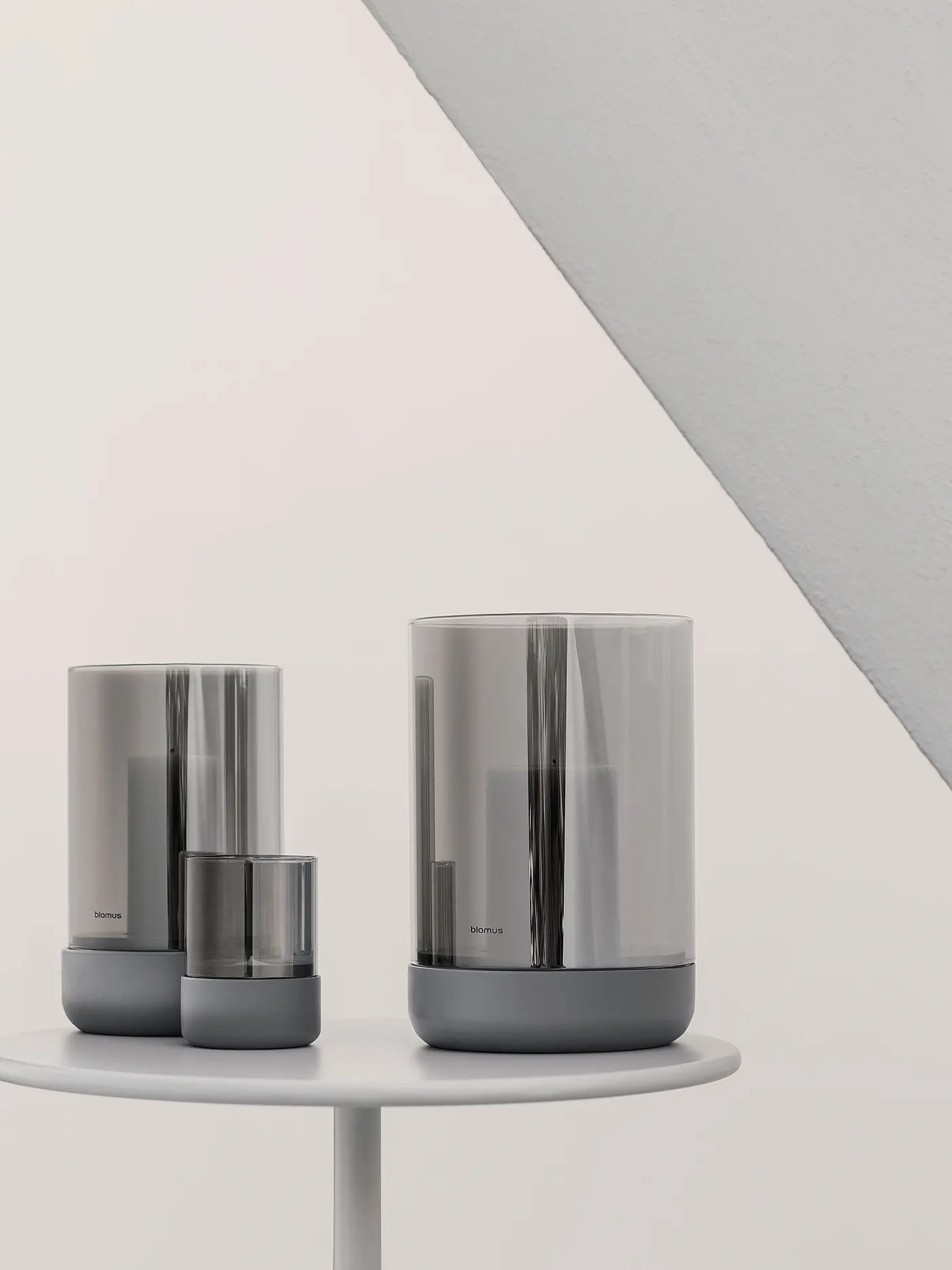 BLOMUS | Windlicht CALMA 20cm Steelgrey Smoke | grau